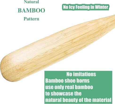 OFITMAGIC 21.6'' Long Handled Bamboo Wooden Shoe Horn,Wood Shoe Horn Long Handle for Seniors,Women and Men,Wooden ShoeHorn with Leather Strap for Hanging in Kuwait