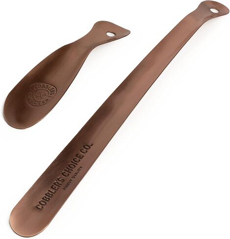 مجموعة لبيسة الأحذية المعدنية من Cobbler's Choice - جودة ممتازة - لبيسة حذاء مقاس 8 بوصات و16 بوصة - مصممة لتوفير الراحة ومصممة من أجل المتانة! (نحاس) in Kuwait