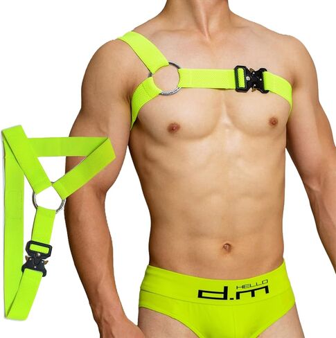 TOPMCBOY Mens Harness Mens Stretch Fitness Shoulder Strap Mens Crop Top Chest Muscle Harness in Saudi Arabia