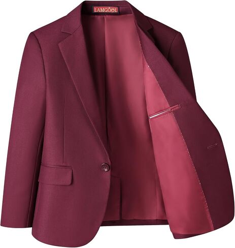 Lamgool Boys Suits 3 Piece Slim Fit One Button Tuxedo Jacket Vest and Pant for Kids Prom Wedding Formal Set Size 4-14 Years in Saudi Arabia