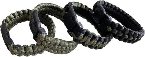 CIBBALIY 2 Army Green Paracord Bracelets 8.5" Braided Tactical Bracelet include Parachute Cord and Plastic Buckles for Hiking Travelling Camping in Kuwait