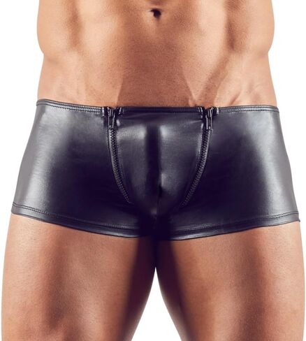 Underwear Wet Look Men's Zippered Boxers, Black, Large, 122 Gram - Svenjoyment in Saudi Arabia
