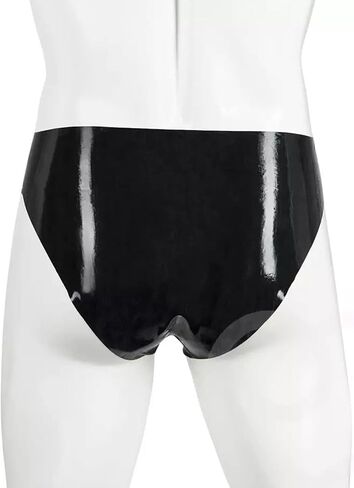 بوكسر رجالي من الجلد PVC من Panegy، سروال قصير مثير مثير مفتوح بين الرجلين وسحاب لامع غير لامع (الملصق L-5XL= US XS-2XL) in Kuwait