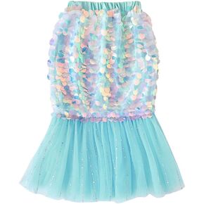 Toddler Baby Girls Mermaid Tail Tutu Sequins Dress Birthday Tulle Skirt Casual Beach Sundress Party Clothes