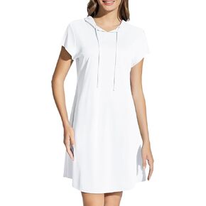 BALEAF Women's Short Sleeve UPF 50+ Cover Up with Pockets Quick Dry Beach Coverups Sun Protection Swimwear
