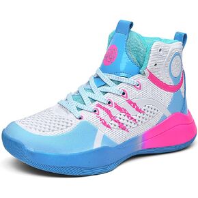 Boys Grils Basketball Shoes High Top Youth Fashion Lightweight Volleyball Sneakers Comfortable Non-Slip Footwear
