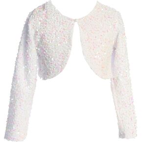 iGirlDress Girls Sequin Velvet Flower Girl Bolero Jacket Shrug Coat in Kuwait