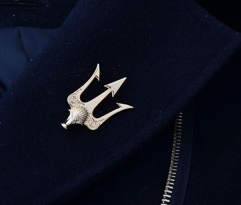 YYBONNIE Vintage Gold Carved Trident Stick Pin Brooch Decorative Lapel Collar Pin For Men in Saudi Arabia