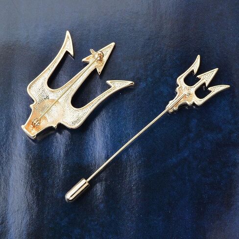 YYBONNIE Vintage Gold Carved Trident Stick Pin Brooch Decorative Lapel Collar Pin For Men in Saudi Arabia