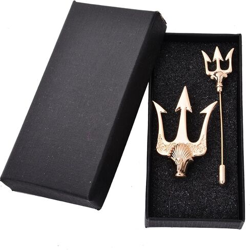 YYBONNIE Vintage Gold Carved Trident Stick Pin Brooch Decorative Lapel Collar Pin For Men in Saudi Arabia