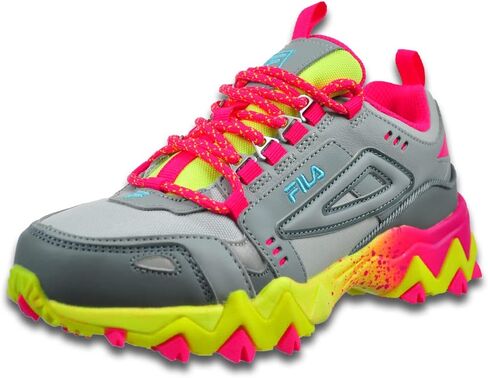 Fila Girl's Oakmont TR (Big Kid) Glacier Gray/Safety Yellow/Pink Glo 5 Big Kid M in Saudi Arabia