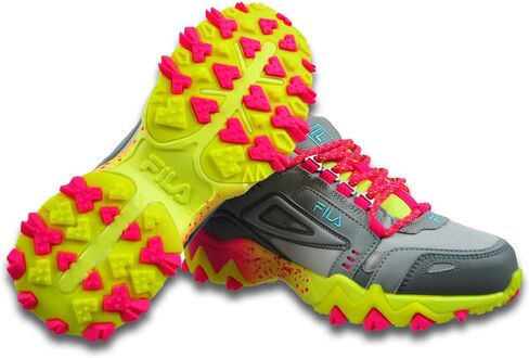 Fila Girl's Oakmont TR (Big Kid) Glacier Gray/Safety Yellow/Pink Glo 5 Big Kid M in Saudi Arabia