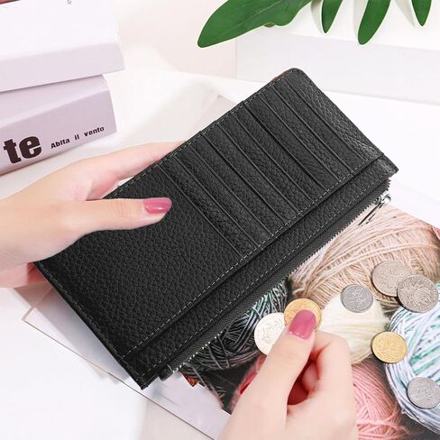 محافظ جلدية من 5MLGgoods للنساء مزودة بسحاب، وبطاقة ائتمان من الجلد الطبيعي عالية السعة، وحامل، ونقود، ومحفظة هاتف (قطعة واحدة، بنفسجي) in Kuwait