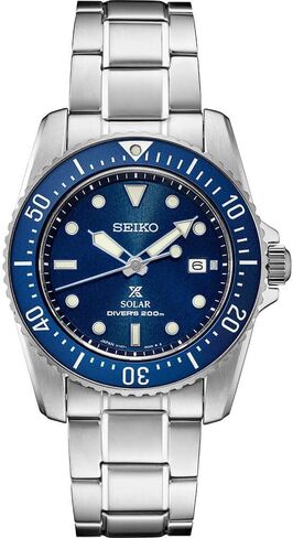 SEIKO SNE585 Prospex Men's Watch Silver-Tone 38.5mm Stainless Steel, Blue in Saudi Arabia