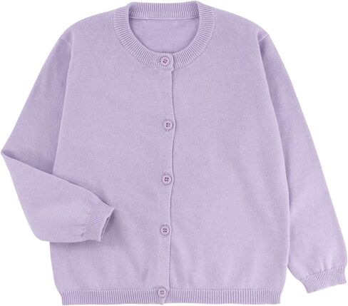 Girl's Sweater Cotton Crew Knit Neck Long Sleeve Uniform，Cotton Cardigan Sweaters. in Saudi Arabia