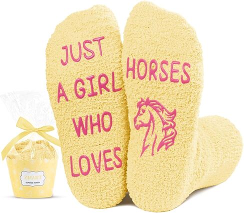 Zmart Cute Horse Gifts For Girls Equestrian Gifts, Novelty Horse Socks Girls Equestrian Crazy Socks For Kids 7-10 Years in Saudi Arabia