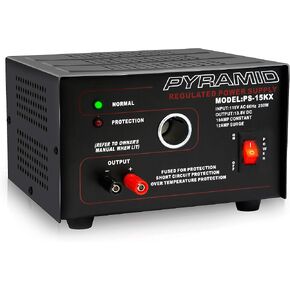 Pyramid PS9KX Universal Compact Bench Power Supply-5 Amp Linear Regulated Home Lab Benchtop Converter w/ 13.8 Volt DC 115V AC 70 Watt Input, Screw Type Terminal, 12V Car Cigarette Lighter in Kuwait