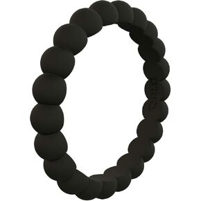 QALO Women's Rubber Silicone Ring, Stackable Bead, Rubber Wedding Ring for Women, Breathable, Durable Engagement Silicone Band, 4mm Wide 2.5mm Thick, Multi Colors in Kuwait