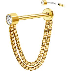 اقراط ثقب غضروف الاذن من الستانلس ستيل 18 غرام للنساء والرجال، ثقب الجسم للأنف والروك والزنمة والزنمة والدايث من ديزاينفي، بدون احجار كريمة, التيتانيوم, بدون أحجار كريمة in Kuwait