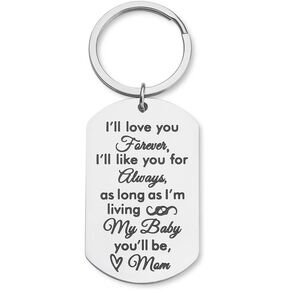 ابنه هدايا سلسلة مفاتيح من الأم والأب - عيد الميلاد عيد الميلاد تشجيع حلقة مفاتيح للفتيات في سن المراهقة أنا سوف أحبك إلى الأبد - قلادة عائلية سحر الزفاف in Kuwait