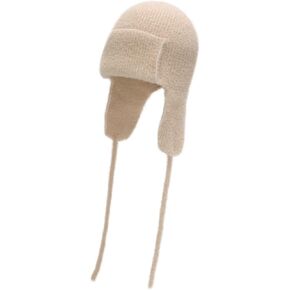 ZLYC Women Winter Knitted Earflap Beanie Hat Soft Cashmere Feel Warm Ski Skully Cap