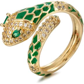 Winssigma Snake Ring for Women, Butterfly Ring Panther Rings Leopard Head Ring Lion Head Ring Adjustable Ring