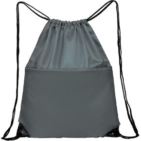 MISSMOON Drawstring Backpack, 210D Nylon Foldable Sports Gym Drawstring Tote Bag pack Sack W Zipper Side Pocket For Men Women APPLE GREEN