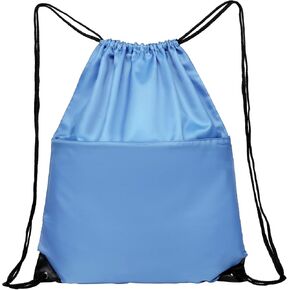 MISSMOON Drawstring Backpack, 210D Nylon Foldable Sports Gym Drawstring Tote Bag pack Sack W Zipper Side Pocket For Men Women APPLE GREEN