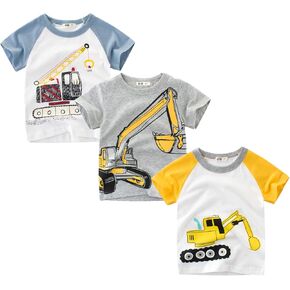 تي شيرت صيفي للأولاد الصغار من MSSMART بأكمام قصيرة، 3 عبوات مقاس 2-7T