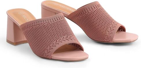 صنادل نسائية بكعب مكتنز من MUSSHOE بمقدمة مربعة وجيدة التهوية in Kuwait