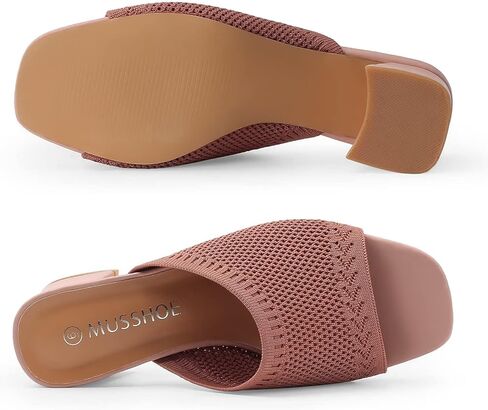 صنادل نسائية بكعب مكتنز من MUSSHOE بمقدمة مربعة وجيدة التهوية in Kuwait