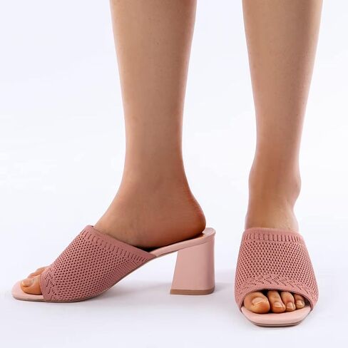 صنادل نسائية بكعب مكتنز من MUSSHOE بمقدمة مربعة وجيدة التهوية in Kuwait