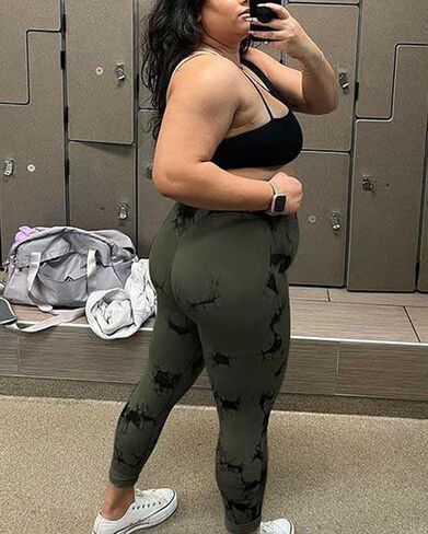 Challengym Tie-dye Workout Leggings for Women High Waist Seamless Scrunch Butt Lifting Gym Yoga Pants Elastic Tights in Kuwait