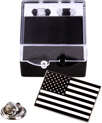 PinAddict Black American Flag Lapel Pin Patriotic Tie Tack United States Emblem in Kuwait