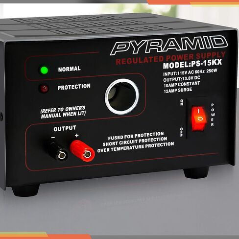 Pyramid PS9KX Universal Compact Bench Power Supply-5 Amp Linear Regulated Home Lab Benchtop Converter w/ 13.8 Volt DC 115V AC 70 Watt Input, Screw Type Terminal, 12V Car Cigarette Lighter in Kuwait
