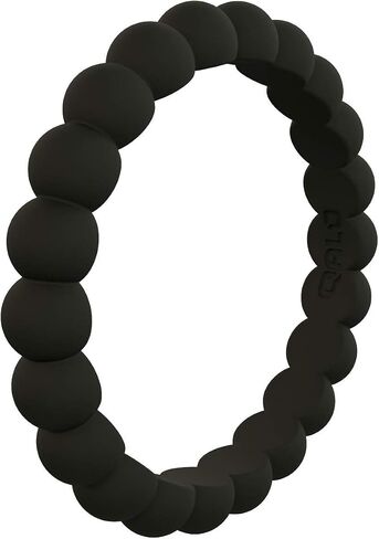 QALO Women's Rubber Silicone Ring, Stackable Bead, Rubber Wedding Ring for Women, Breathable, Durable Engagement Silicone Band, 4mm Wide 2.5mm Thick, Multi Colors in Kuwait