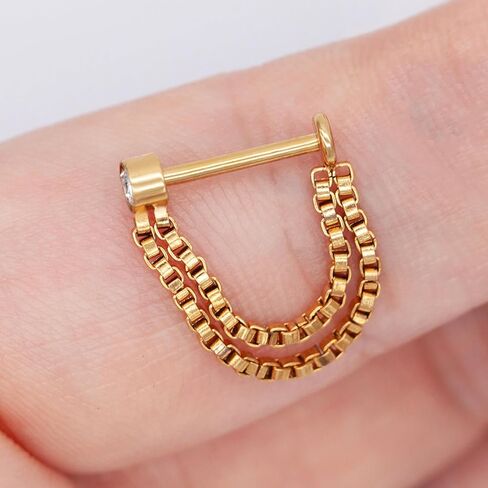 اقراط ثقب غضروف الاذن من الستانلس ستيل 18 غرام للنساء والرجال، ثقب الجسم للأنف والروك والزنمة والزنمة والدايث من ديزاينفي، بدون احجار كريمة, التيتانيوم, بدون أحجار كريمة in Kuwait