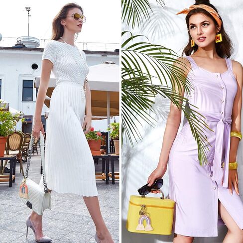 3 قطع من سلاسل المفاتيح بألوان قوس قزح من Hicarer، سلاسل مفاتيح بشرابة بألوان قوس قزح للنساء in Kuwait