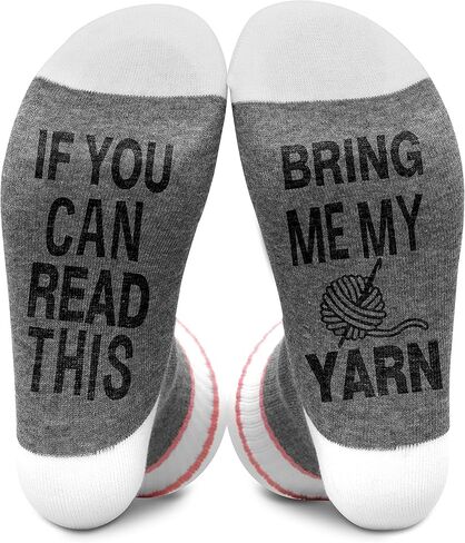 If You Can Read This Bring Me My Yarn, Socks Gift for Knitter, Women Socks Size 5.5-11, Knitting Gift for Mom Grandma on Birthday Thanksgiving Christmas Day - A79 in Saudi Arabia