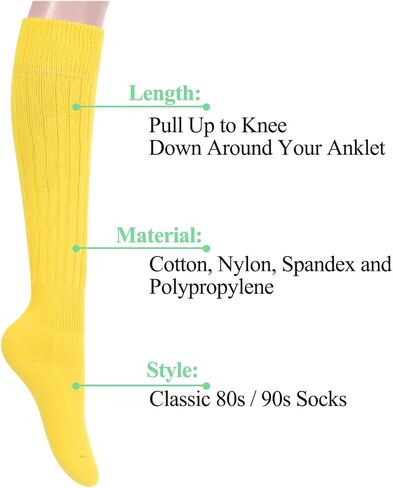 sockfun Slouch Socks Women, Scrunch Socks Teen Girls, 80s 90s Socks, Long High Socks 3 Pack in Saudi Arabia