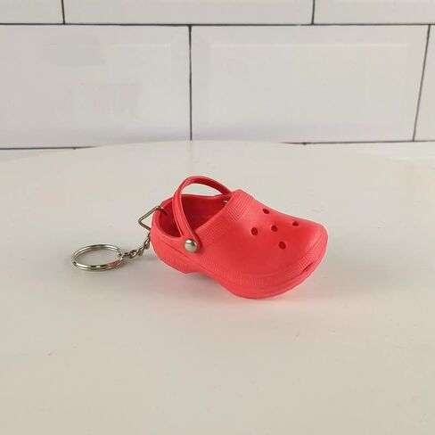 COLORFUL BLING 1-4PCS Cute Shoes Style Keychain Mini Rubber Slipper Keyring Funny Gift in Saudi Arabia
