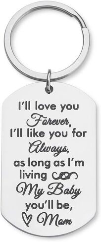 ابنه هدايا سلسلة مفاتيح من الأم والأب - عيد الميلاد عيد الميلاد تشجيع حلقة مفاتيح للفتيات في سن المراهقة أنا سوف أحبك إلى الأبد - قلادة عائلية سحر الزفاف in Kuwait