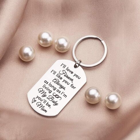 ابنه هدايا سلسلة مفاتيح من الأم والأب - عيد الميلاد عيد الميلاد تشجيع حلقة مفاتيح للفتيات في سن المراهقة أنا سوف أحبك إلى الأبد - قلادة عائلية سحر الزفاف in Kuwait