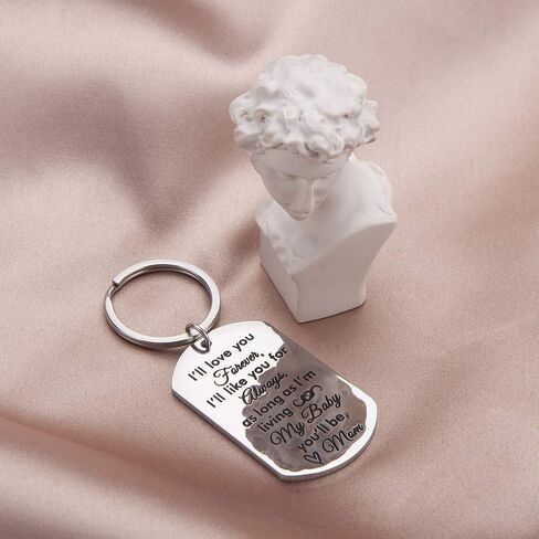 ابنه هدايا سلسلة مفاتيح من الأم والأب - عيد الميلاد عيد الميلاد تشجيع حلقة مفاتيح للفتيات في سن المراهقة أنا سوف أحبك إلى الأبد - قلادة عائلية سحر الزفاف in Kuwait