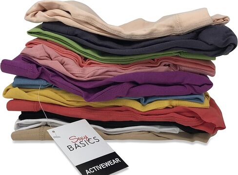 Sexy Basics Womens 6 Pack Stretch Cotton Stretch Full Length Footless Legging Tights in Saudi Arabia