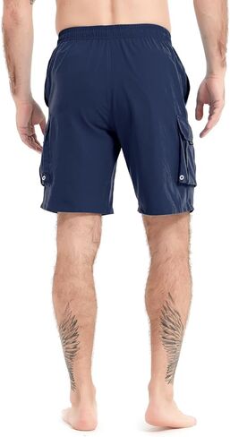 شورت سباحة رجالي من Jimlieay مع بطانة مضغوطة 2 في 1 شورت سباحة سريع الجفاف للشاطئ مع جيوب in Kuwait