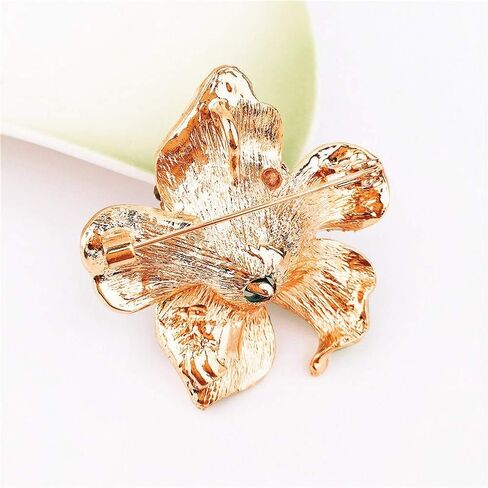 SKZKK أزياء المينا طية الصدر دبوس زهرة الزنبق بروش دبابيس، البروش والدبابيس للنساء سبائك الكريستال الماس الطلاء الأبيض in Kuwait