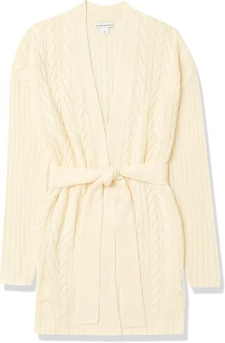 Amazon Essentials Women's Soft Cable Longer Length Open-Front Cardigan Sweater in Kuwait