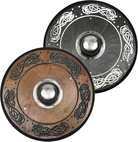 لعبة باك وودز بتصميم منقوش ملون، درع فايكنغ مع رئيس فولاذي (أسود) in Kuwait