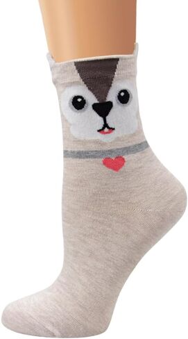 Ambielly Colorful Cute Animal Design Patterned Women's Casual Cotton Socks in Kuwait